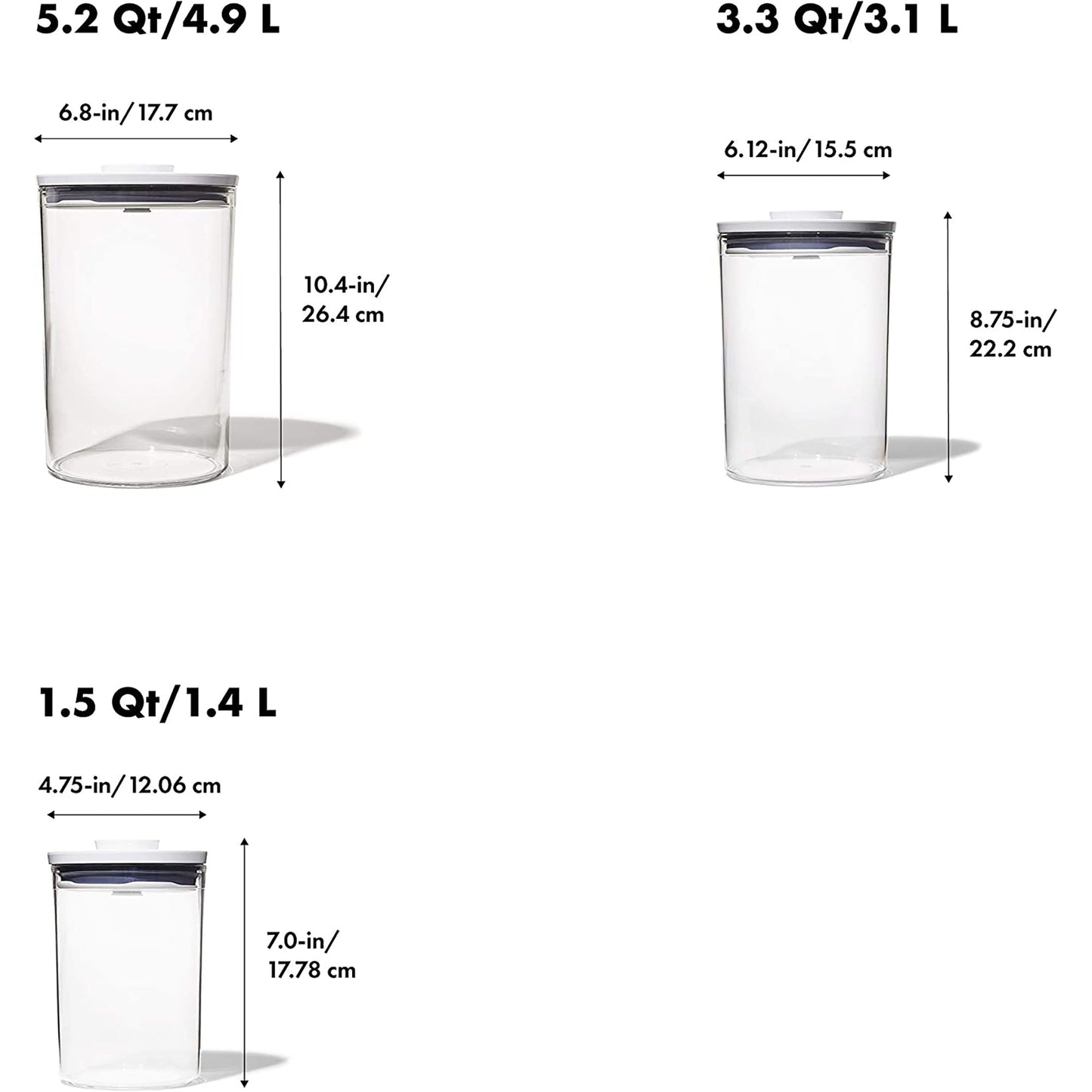 FBA Free 3 Piece Round POP Food Canister Set