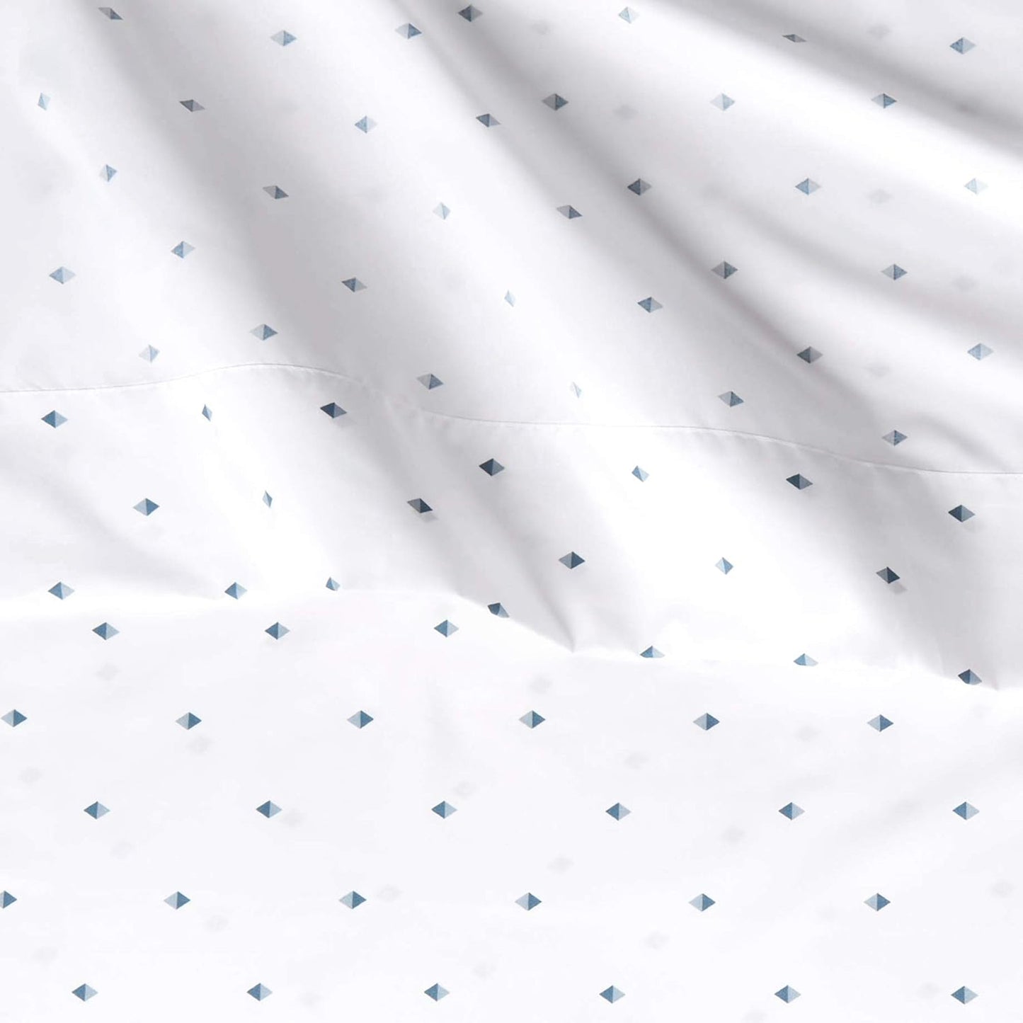 Soft Microfibre Bed Sheet Set with Elastic Pockets - Tide Pool Diamond