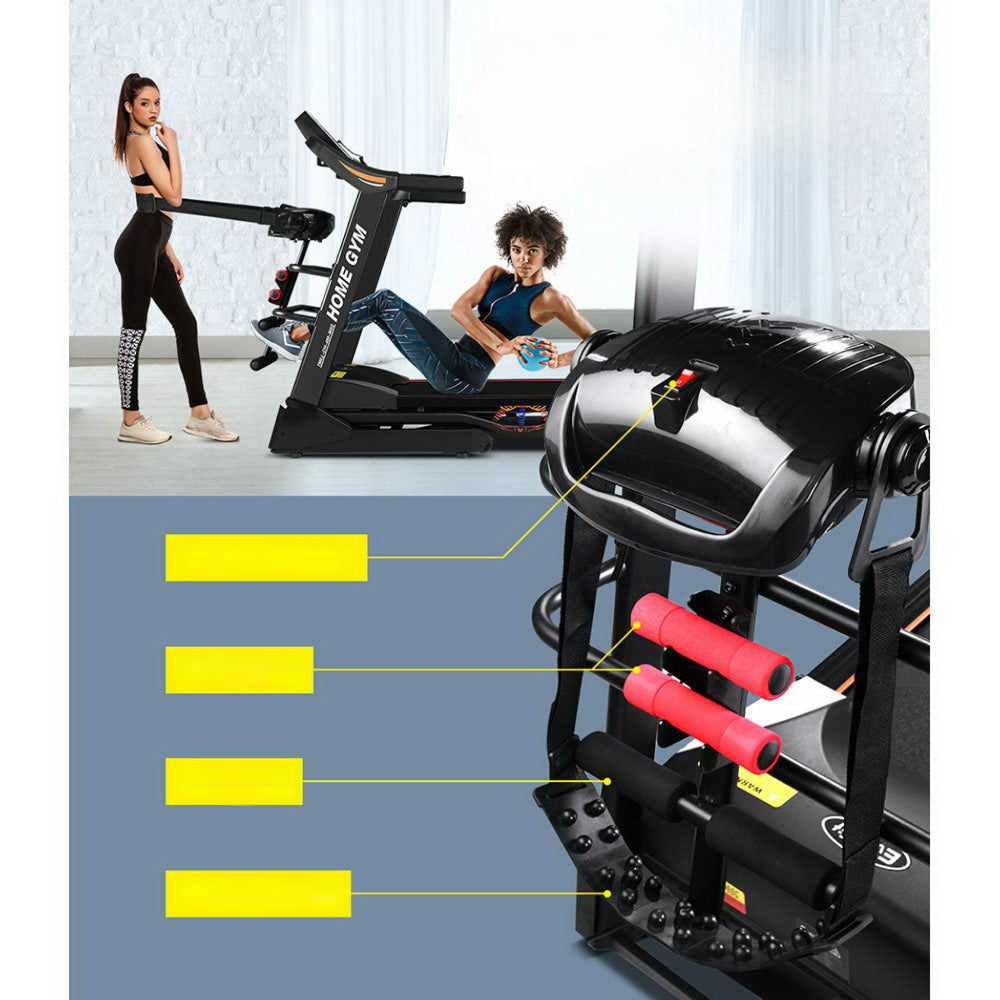 Electric Treadmill Auto Incline Home Gym Run Exercise Machine with Sit Up Bar - 18 Speed Levels
