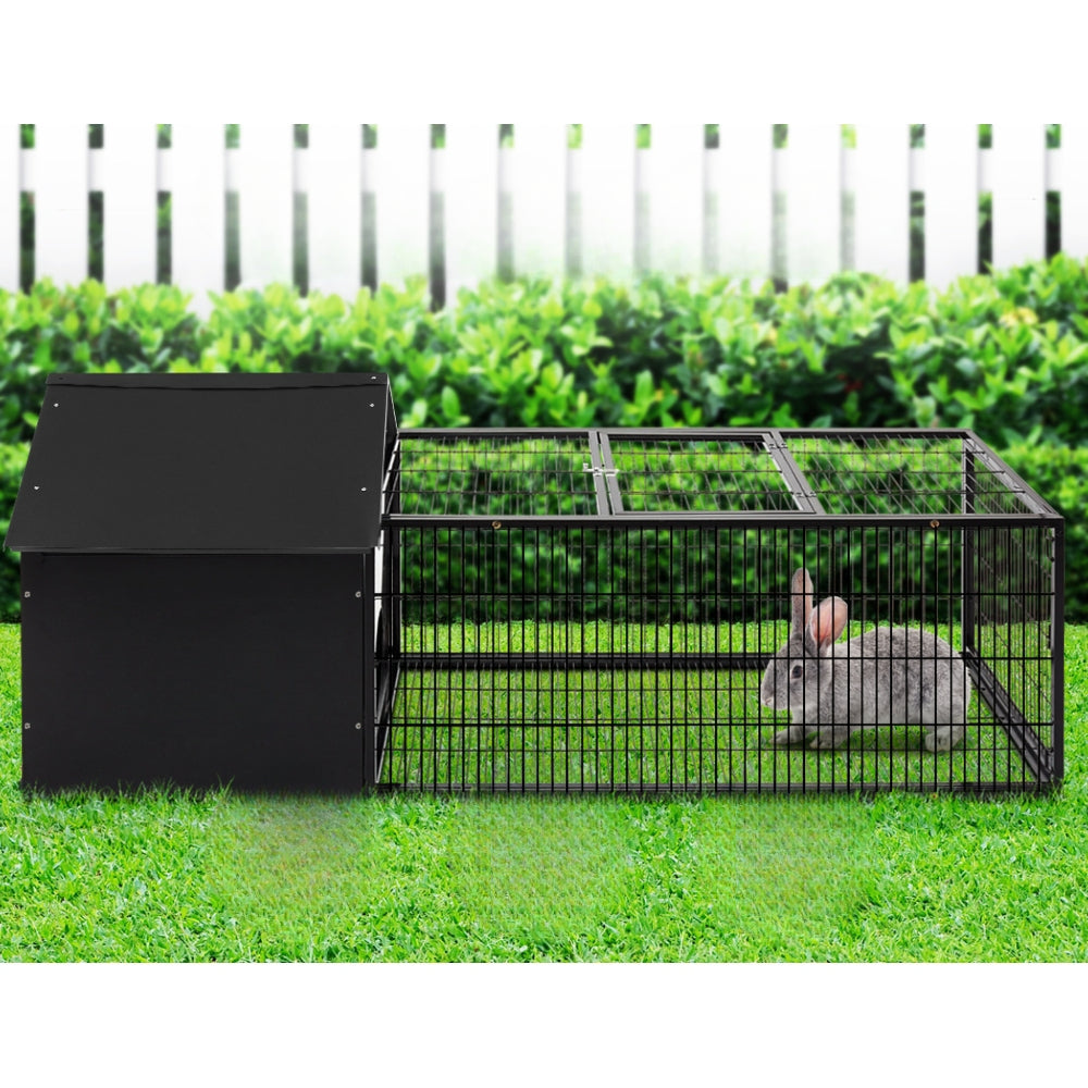 Rabbit Cage Hutch Indoor Outdoor Enclosure Pet Metal Carrier - 162cm