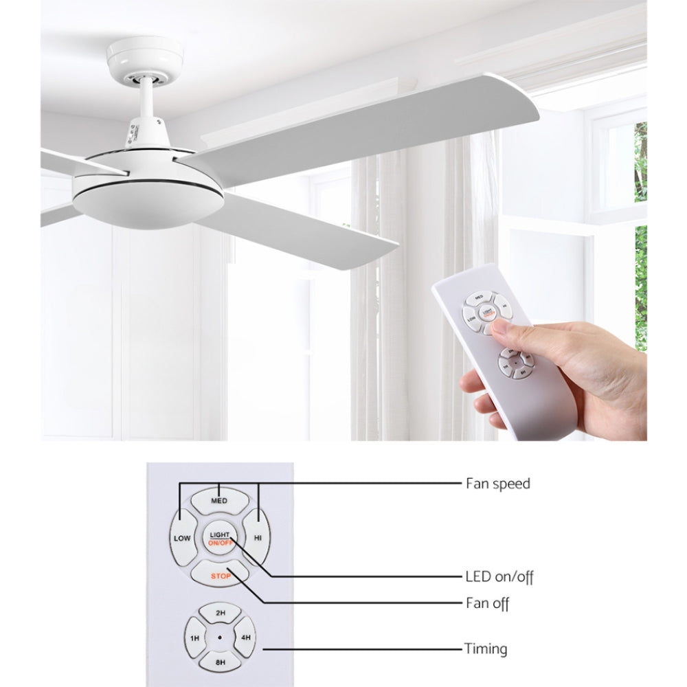52'' Ceiling Fan w/Remote - White