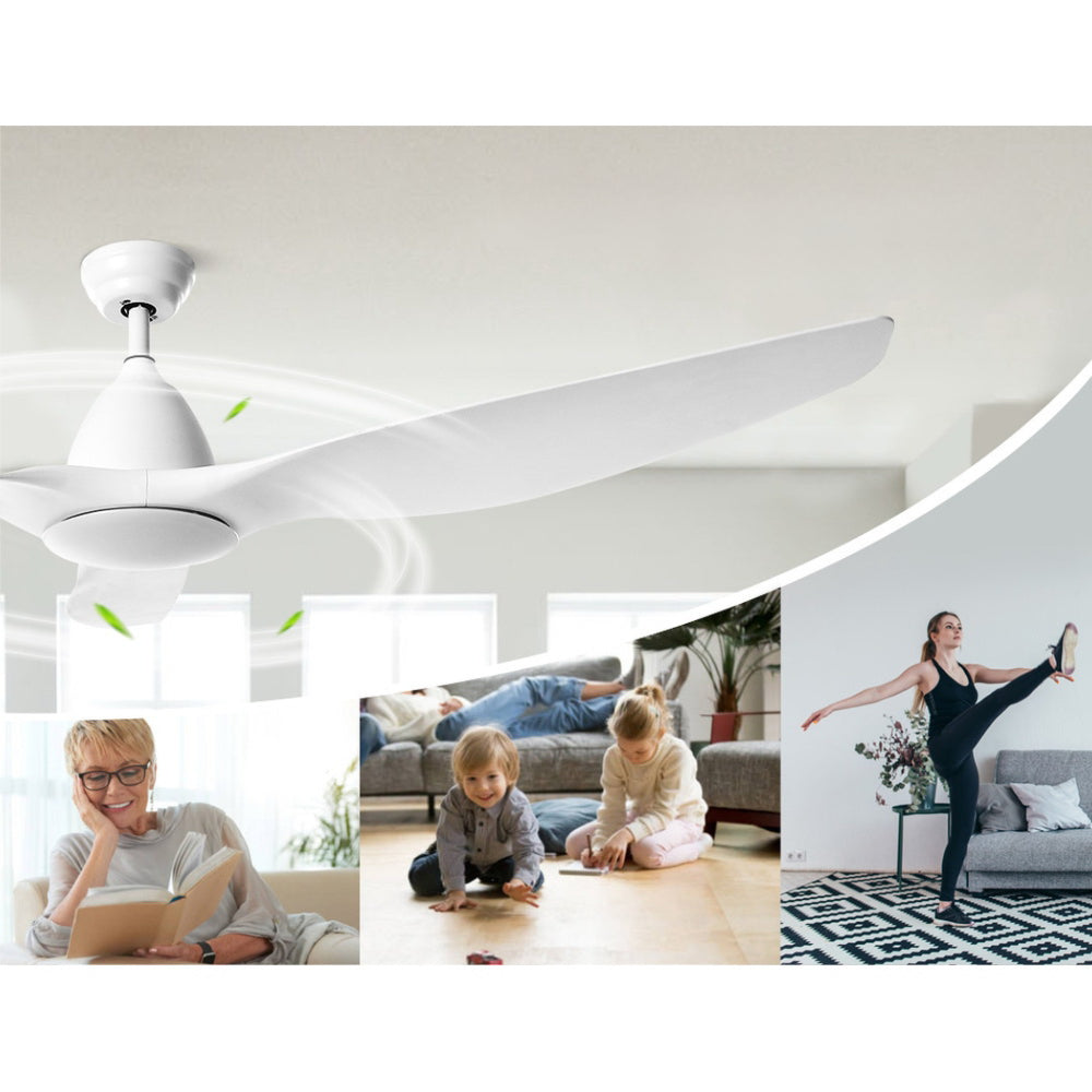 64'' DC Motor Ceiling Fan With Light LED Remote Control Fans 3 Blades
