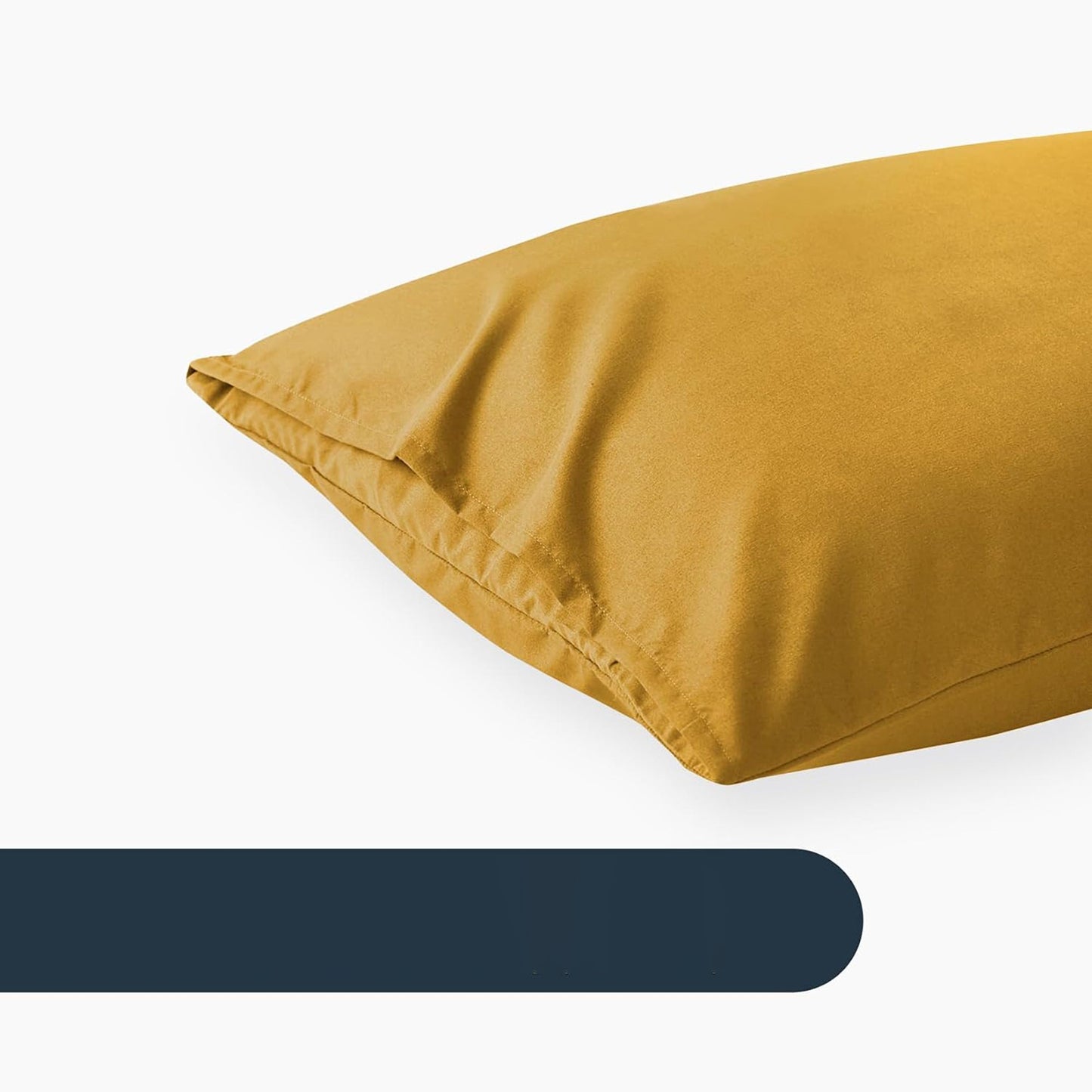 1000TC Ultra Soft Microfibre Pair of Pillowcases - Turmeric Yellow