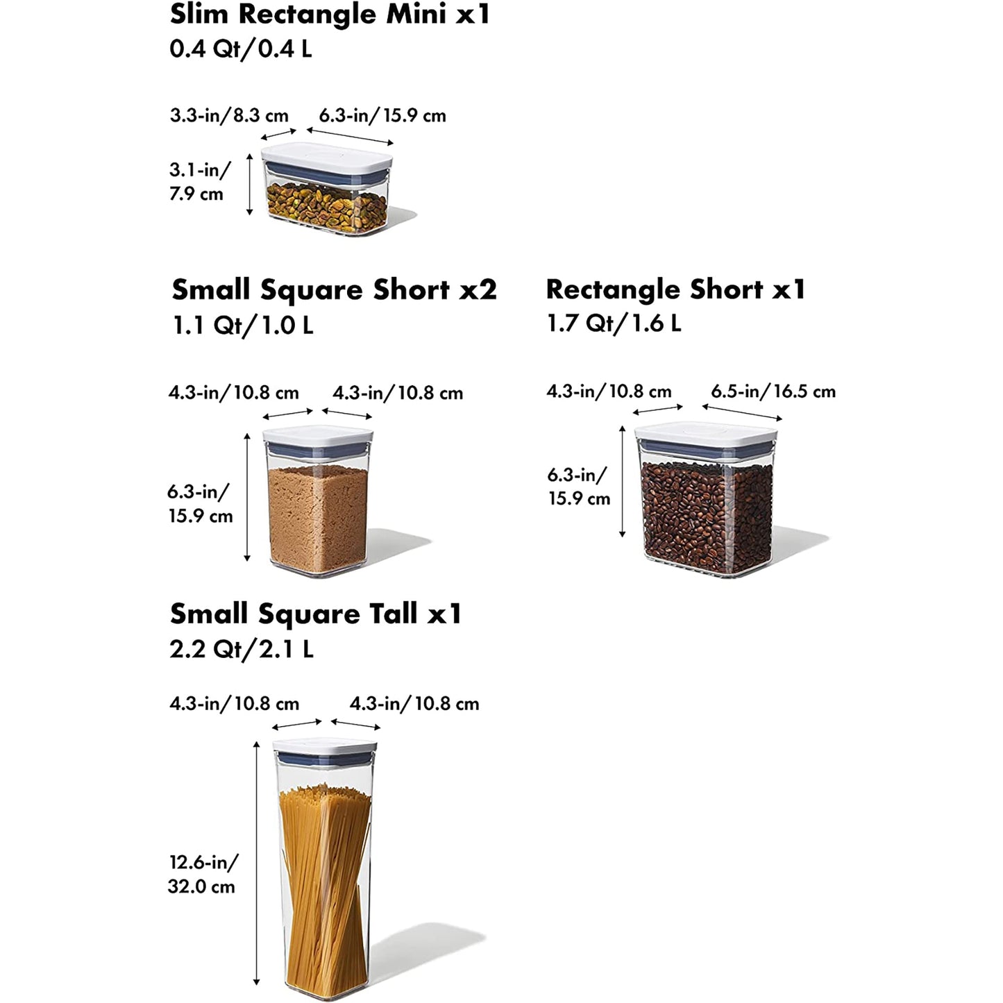 BPA Free 5 Piece POP Food Storage Container Set