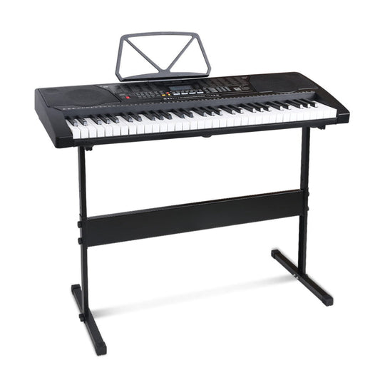 61 Key Lighted Electronic Piano Keyboard LCD Electric w/ Holder Music Stand
