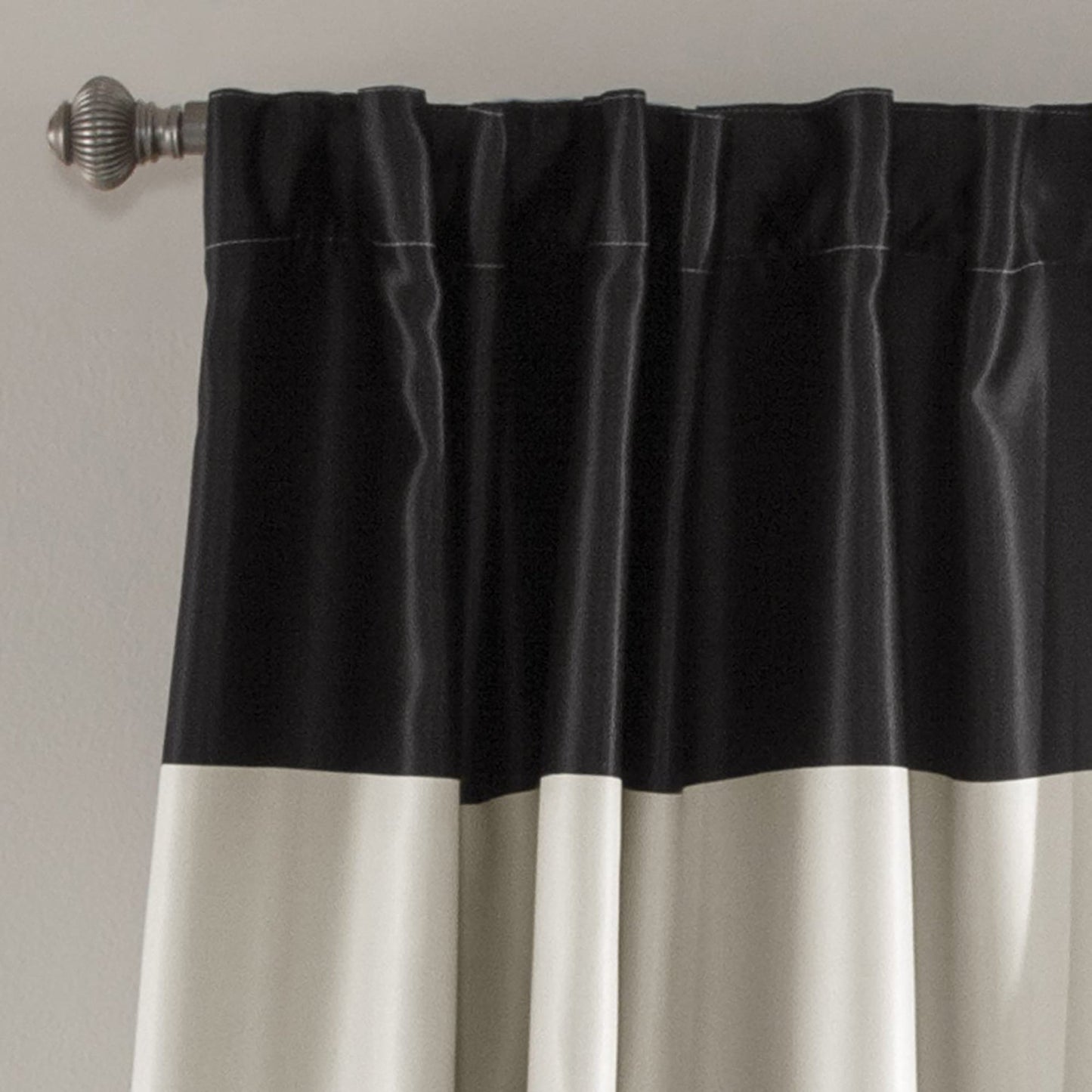 Stripe Window Curtain Panel Set 84x52 inch - Black