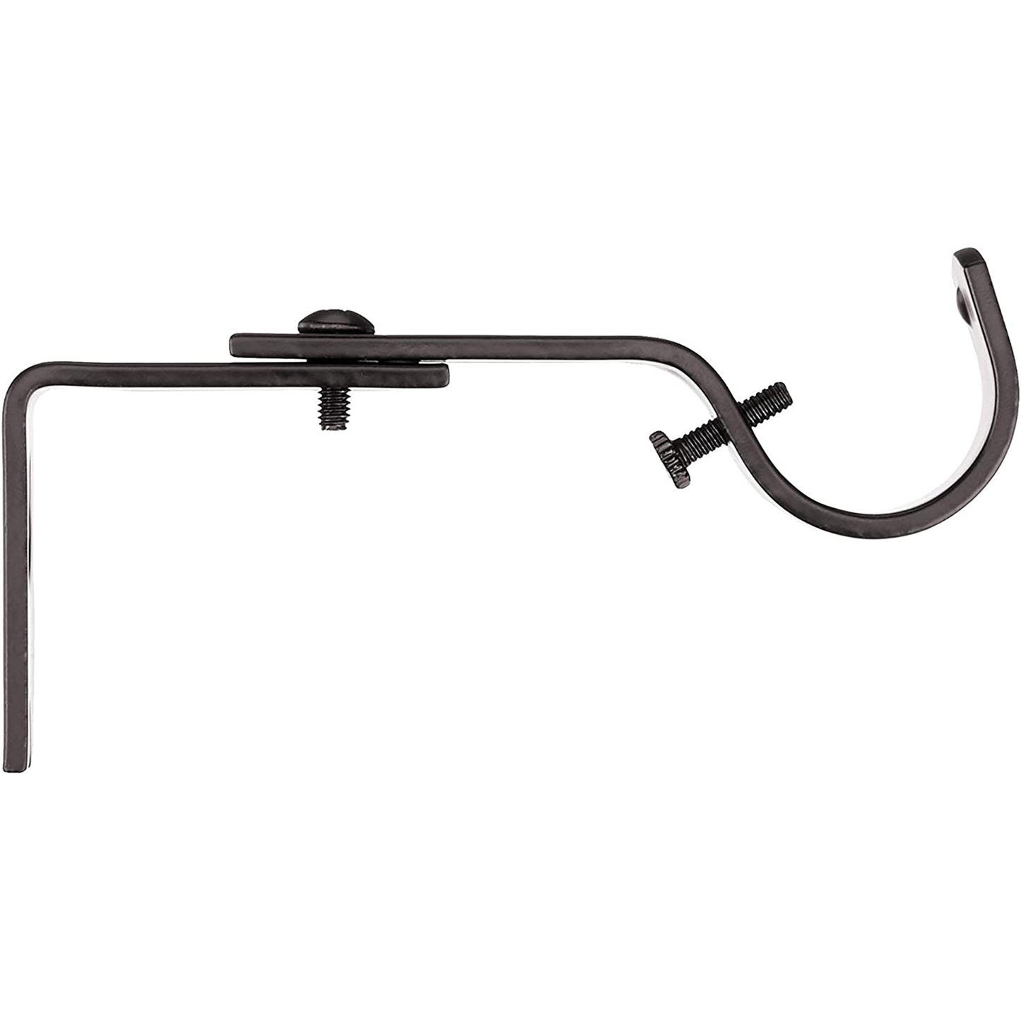 Adjustable Curtain Rod Wall Bracket Hooks Set of 2 - Espresso