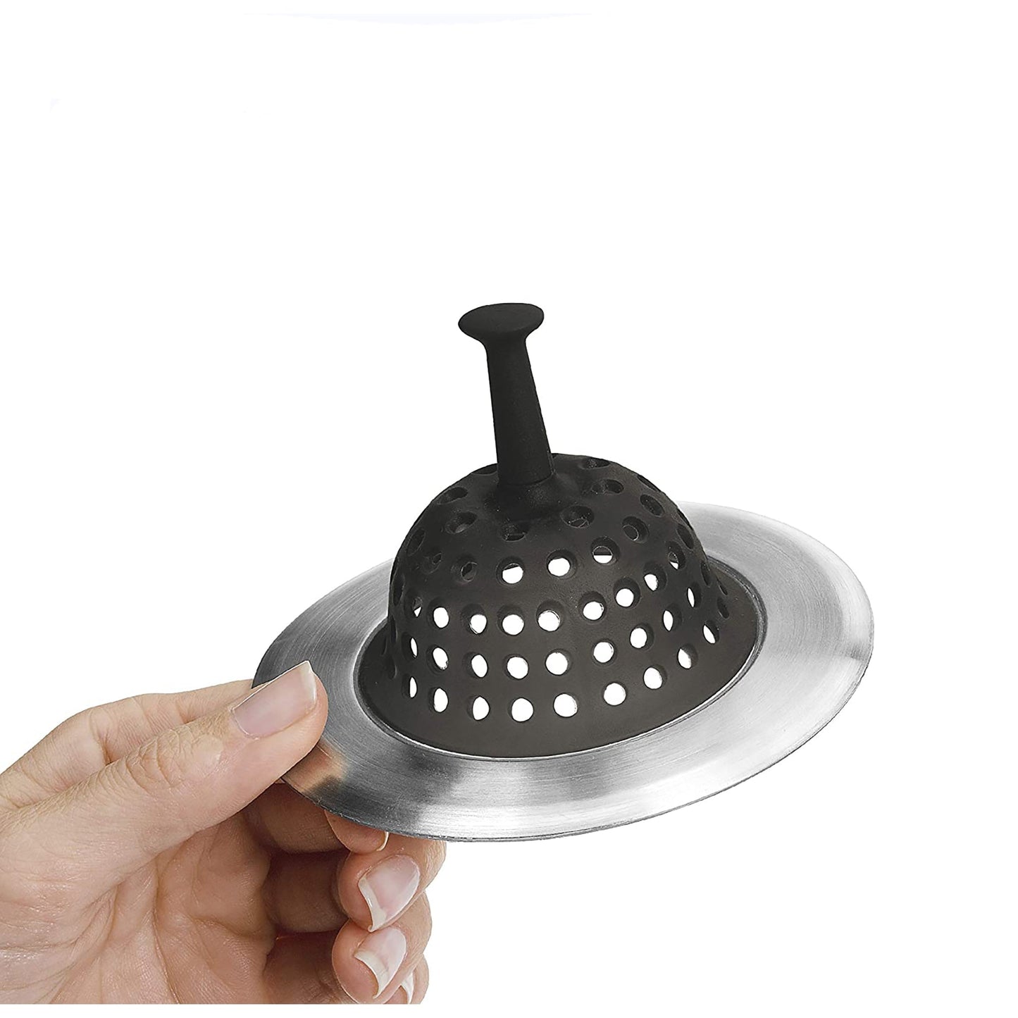 Stainless Steel and Silicone Sink Strainer - Silver