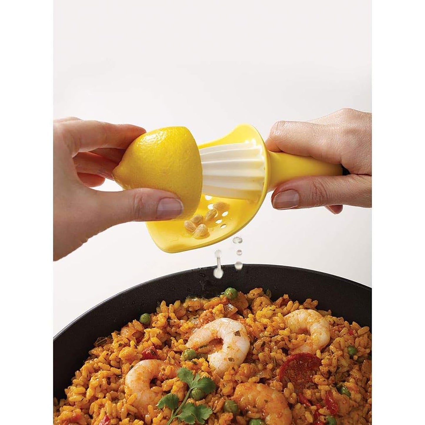 Portable Plastic Citrus Reamer with Pip Catcher - Yellow