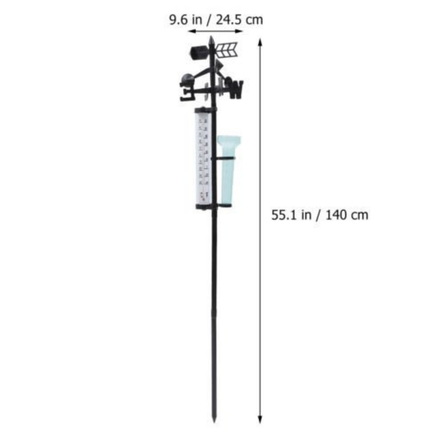Outdoor Garden Weather Station Meteorological Measurer with Wind Vane and Rain Gauge