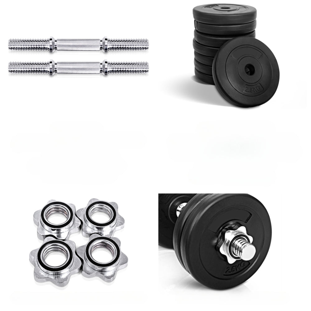 25kg Dumbbells Dumbbell Set Weight Plates Home Gym Fitness Exercise