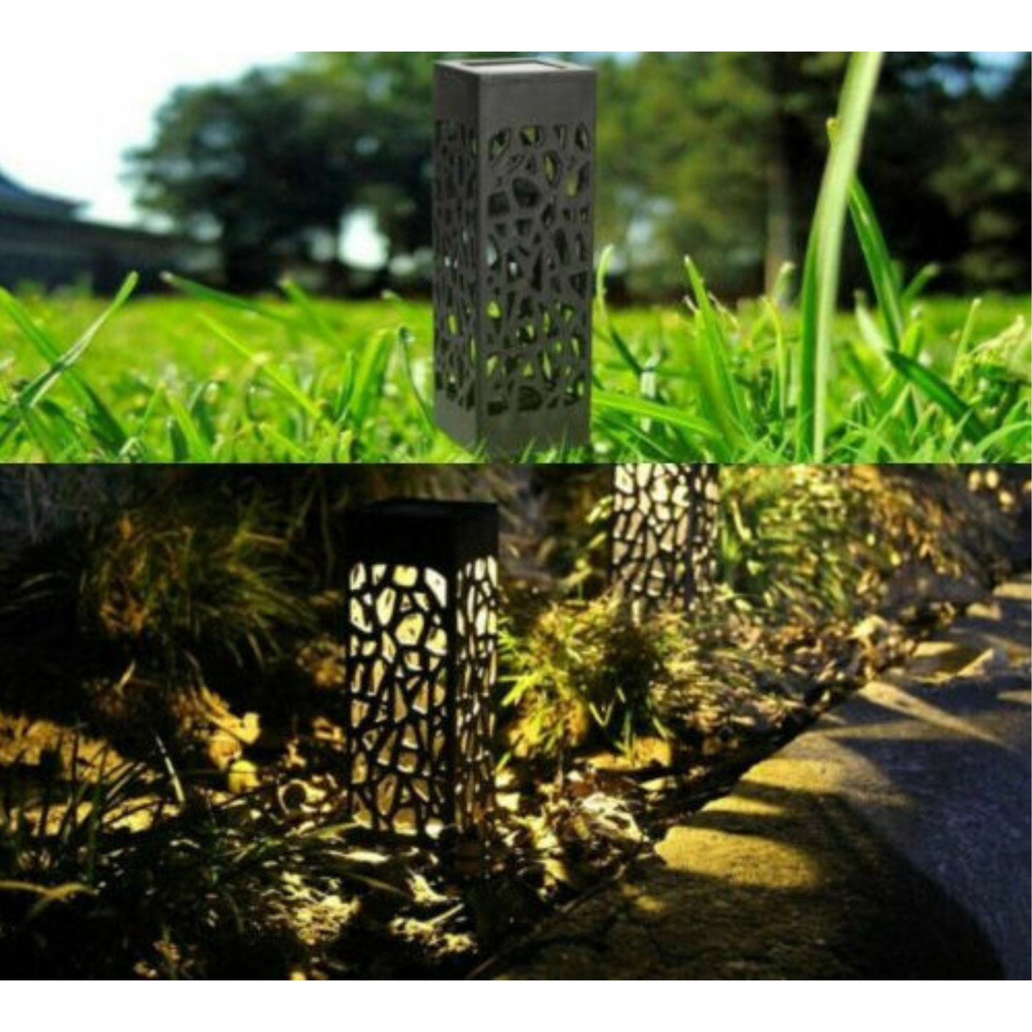 1pc Warm White Solar Post Lights Outdoor Yard Path LED Garden Lighting