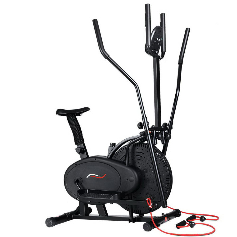 Elliptical Cross Exercise Bike Gym Fitness Machine Running Walking with Resistance Bands - 5 in 1