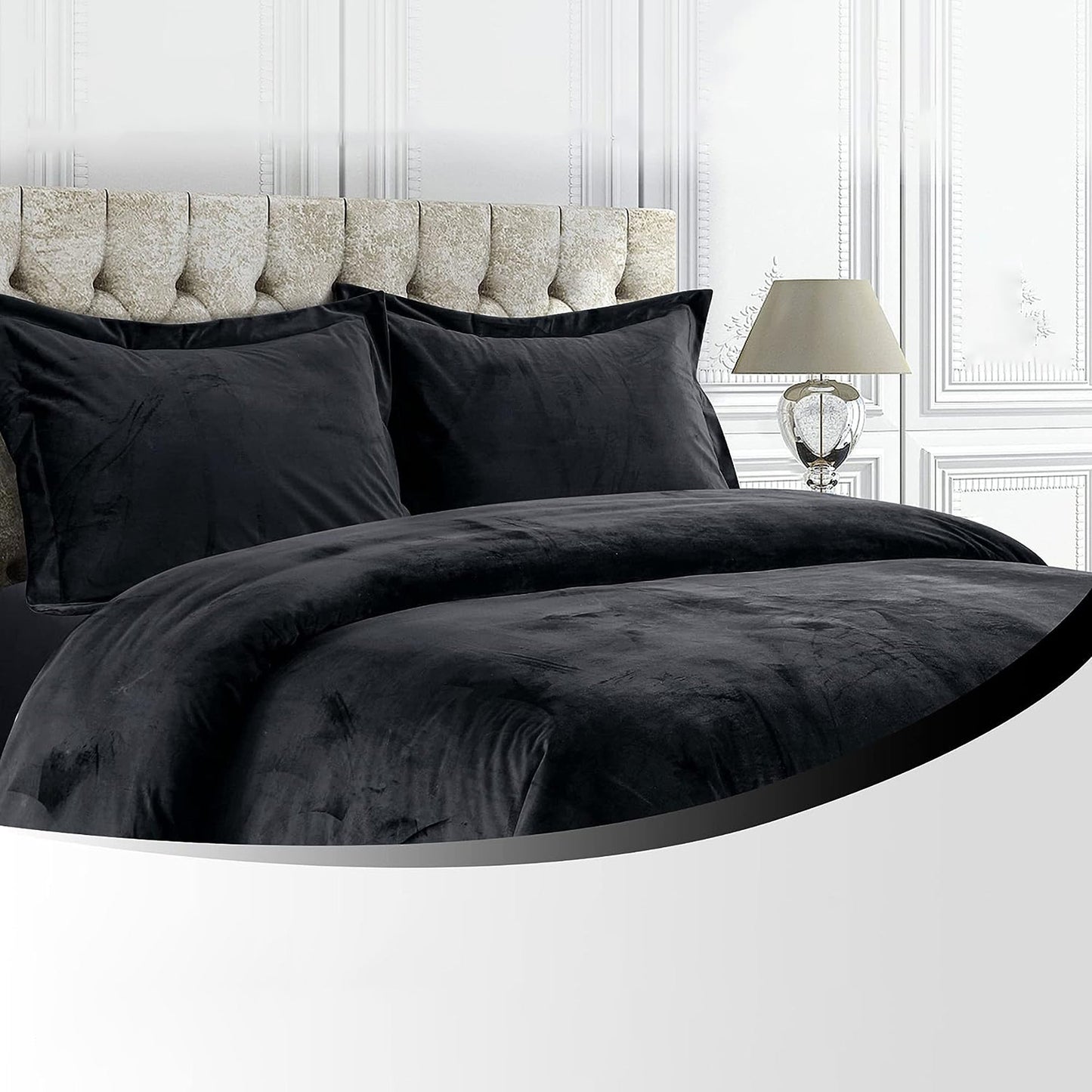 Venice Velvet Oversized Solid Duvet Cover Set - Single