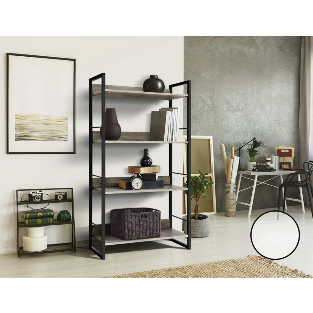 Book Shelf Display Shelves Corner Wall Wood Metal Stand Hollow Storage