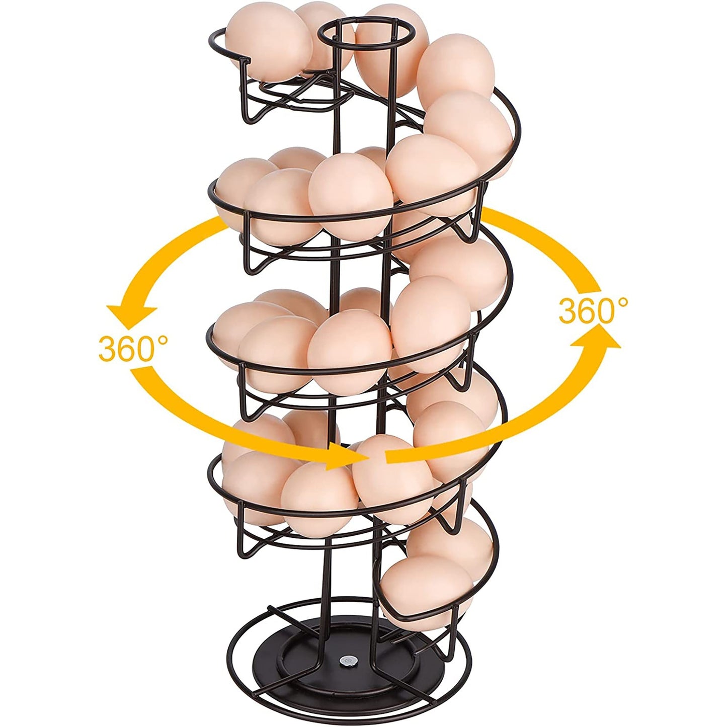 Spiral Design Metal Egg Skelter Dispenser Storage Display Rack Rack - Brown