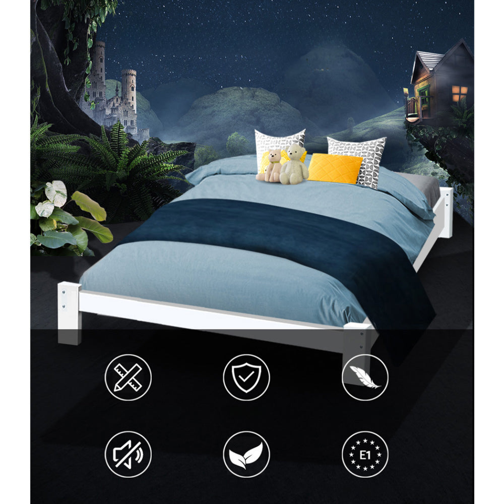 Bed Frame Double Size Wooden Bed Base Timber Foundation Mattress