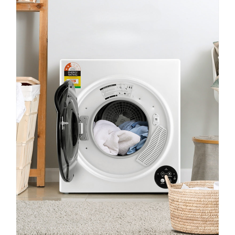 5kg Tumble Dryer Fully Auto Wall Mount Kit Clothes Machine Vented White