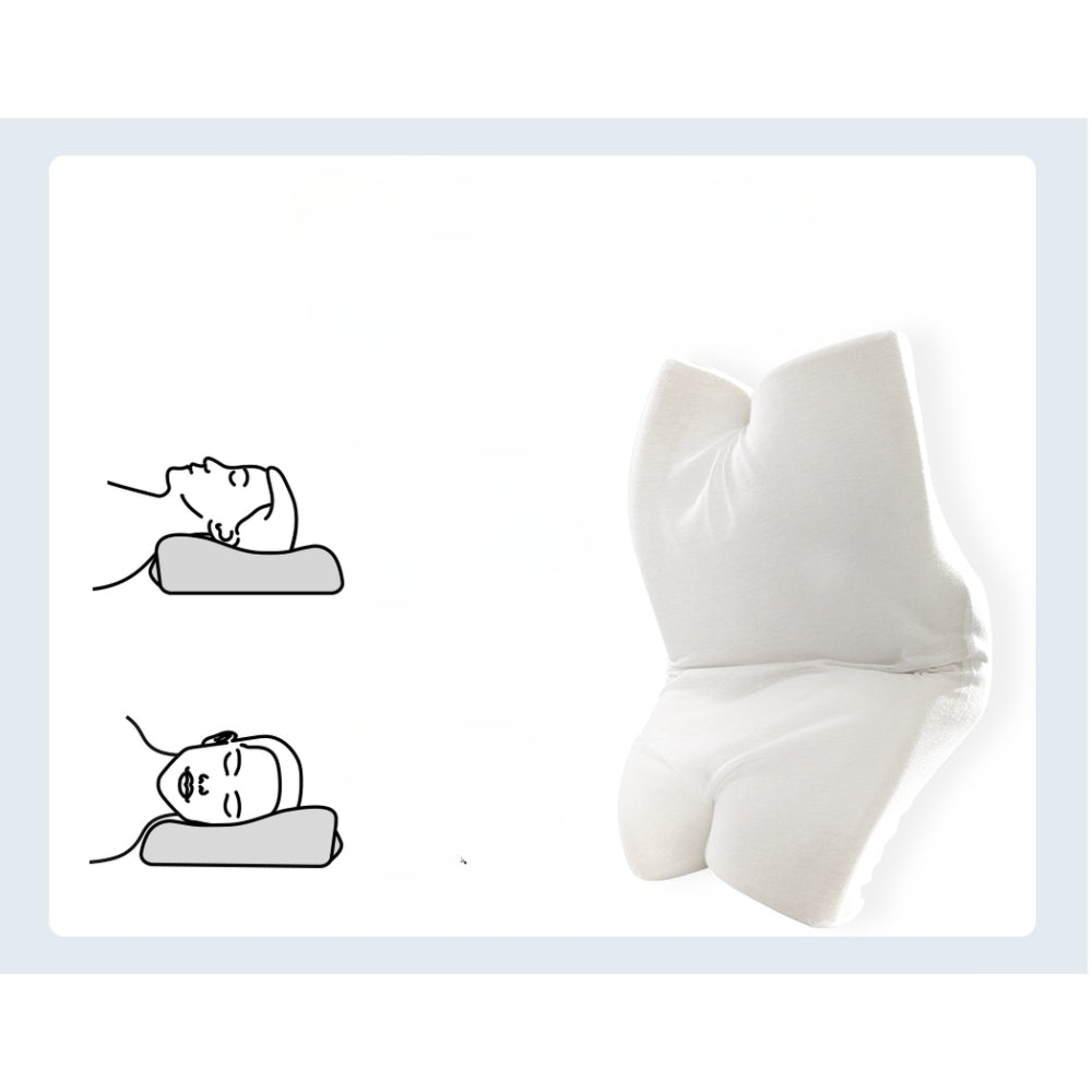 Memory Foam Pillow Neck Contour Rebound Support - Blue