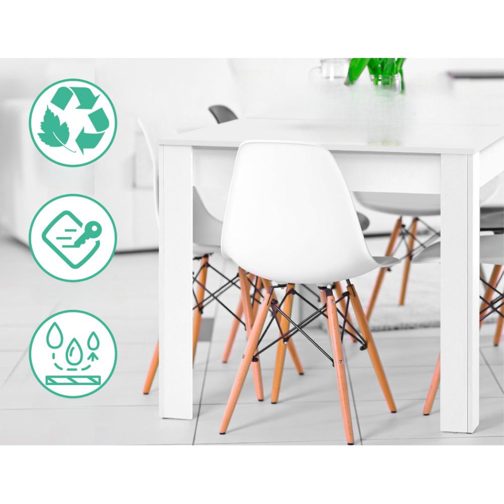 Dining Table 4 Seater Wooden Kitchen Tables White 120cm Cafe Restaurant