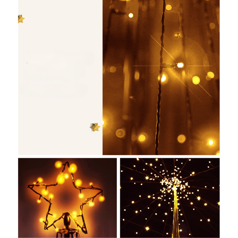 Christmas Tree Xmas Solar Power Warm White 264 LED - 2.1m