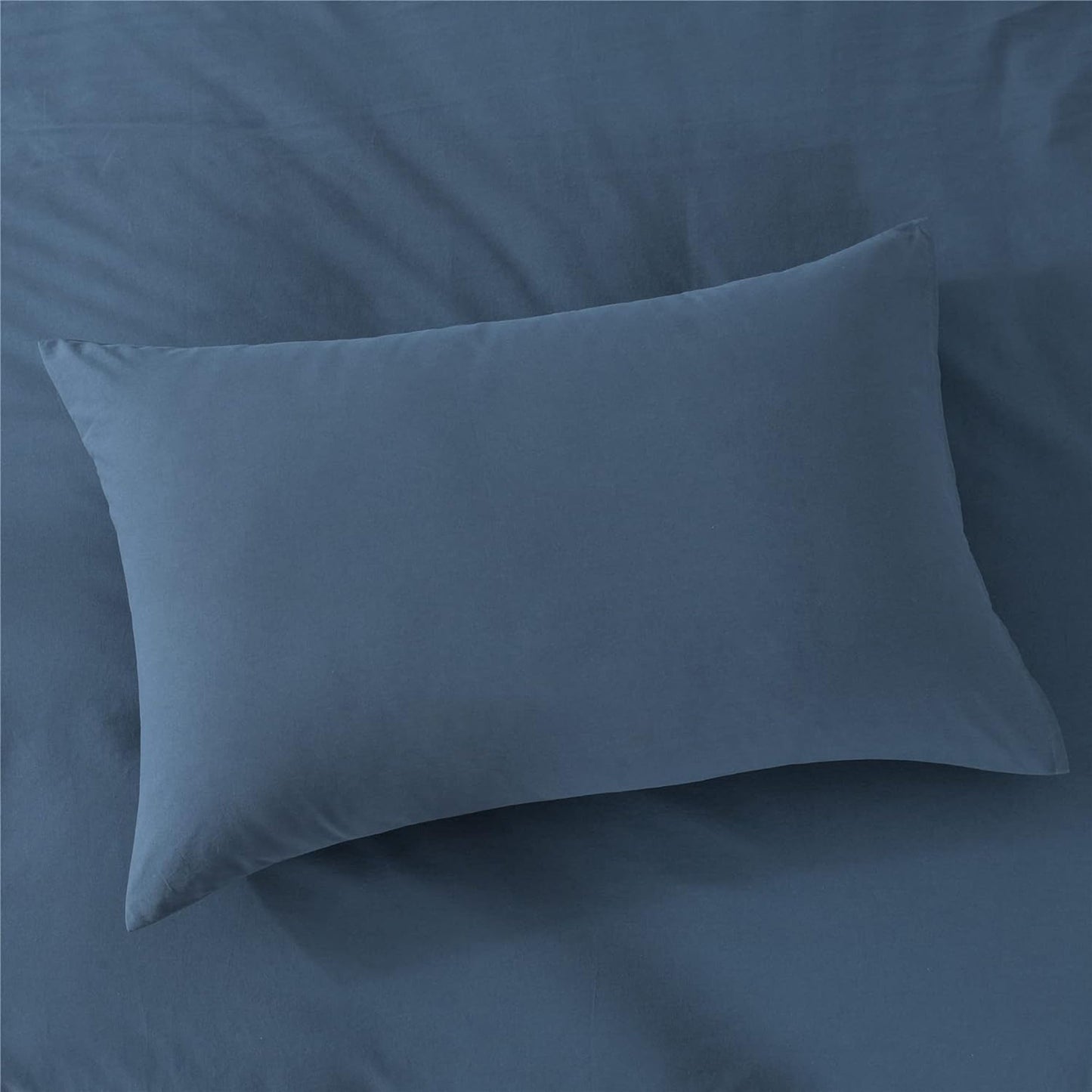Ultra Soft 100% Washed Cloth Cotton Quilt Cover Set - Navy Blue