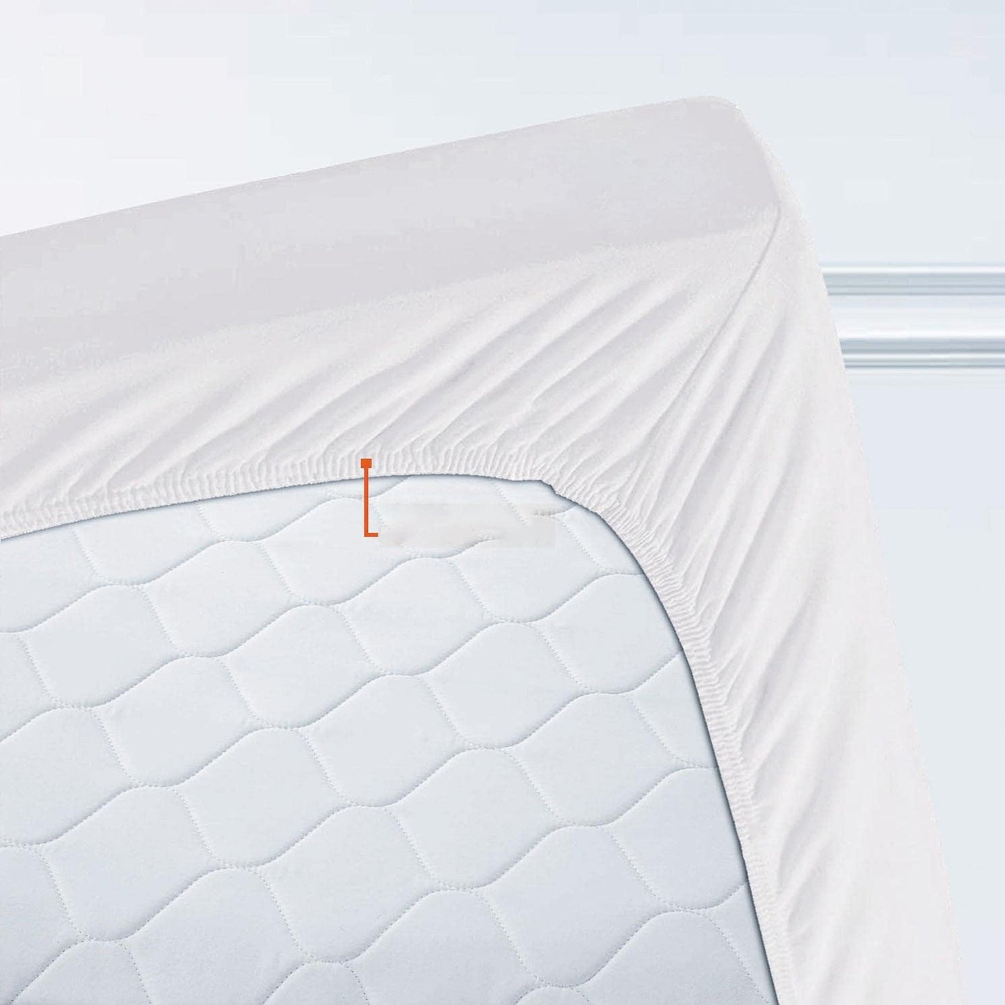 2000 TC Full Elastic Soft and Luxury Deep Pocket Fitted Bed Sheet - White