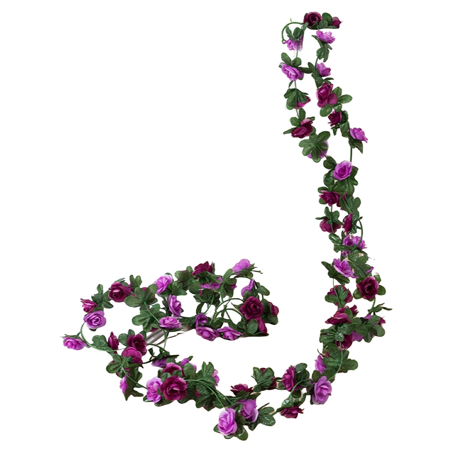 6pcs Artificial Silk Flowers and Ivy Vine Hanging Garland for Wedding