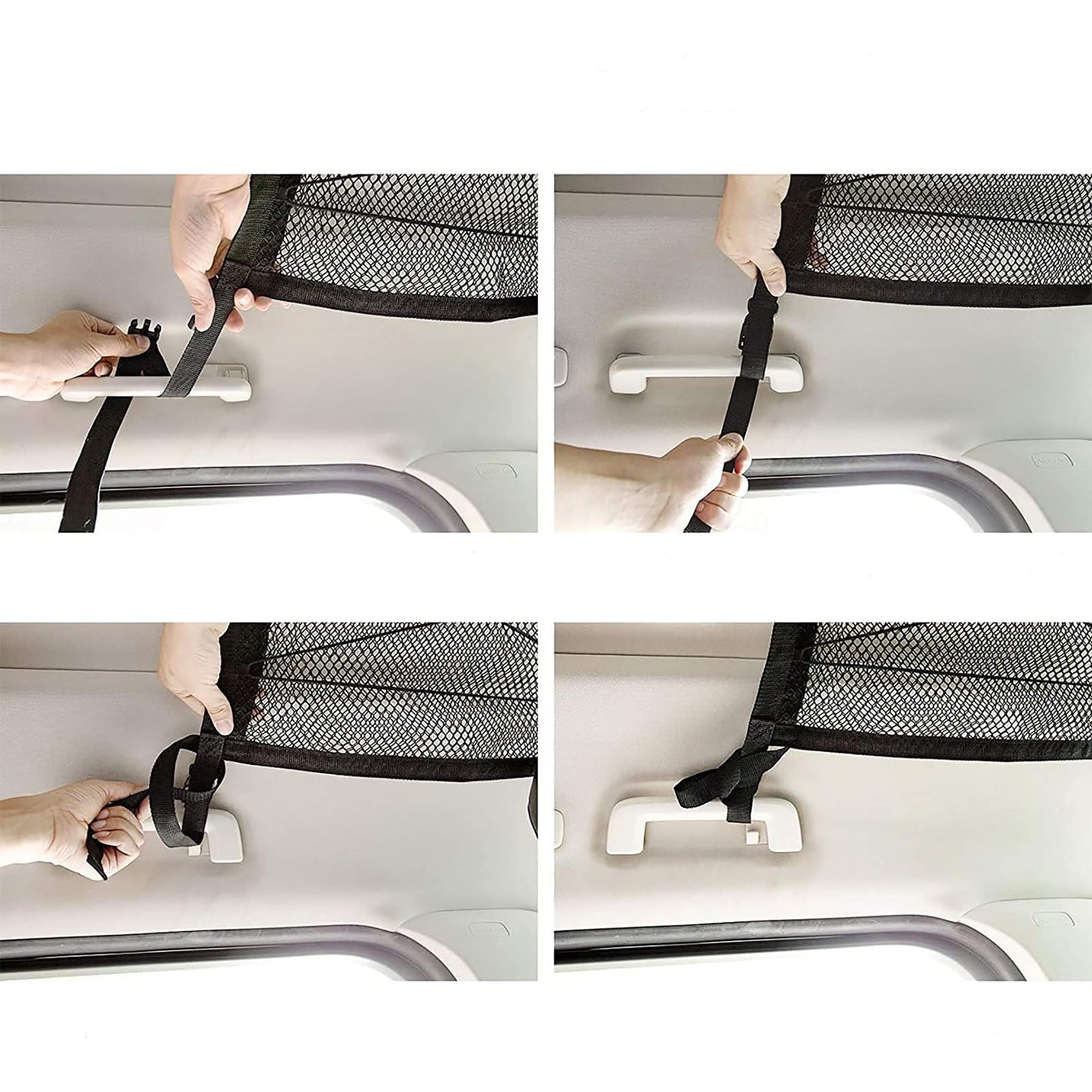 Double Layer Mesh SUV Roof Organizer Long Trip Storage Bag - Black