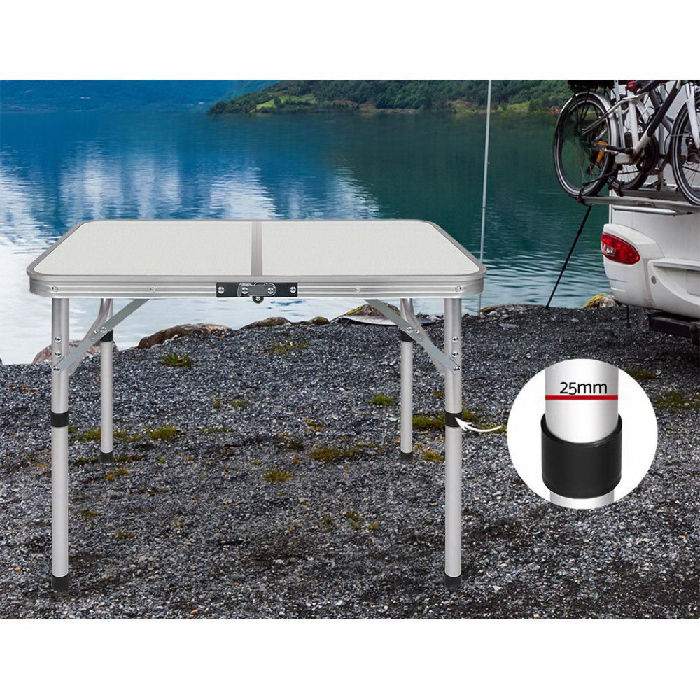 Camping Outdoor Foldable Kitchen Dining Table - White