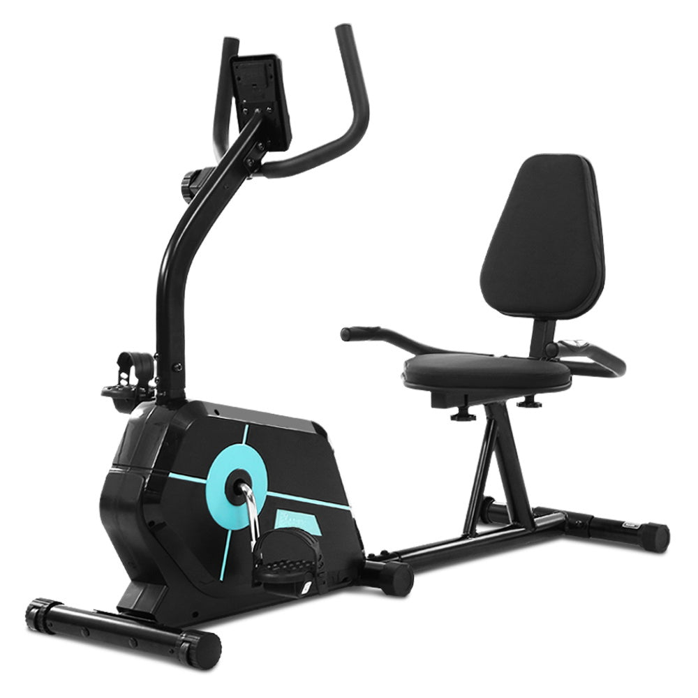 Magnetic Recumbent Exercise Bike Fitness Cycle Trainer Gym Equipment - Max Weight 120kg