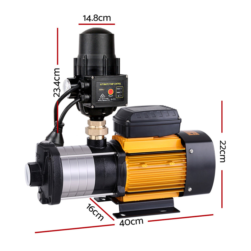 Multi Stage Water Pump Pressure Tank Garden Irrigation Black - 2000W