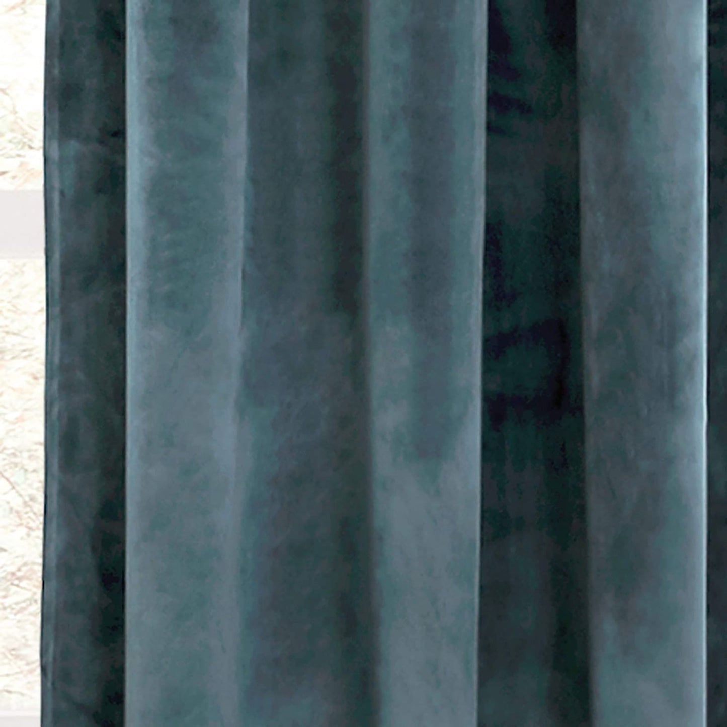 Room Darkening Velvet Curtains Window Panel Set for Living Dining Bedroom Pair 84 in - Blue
