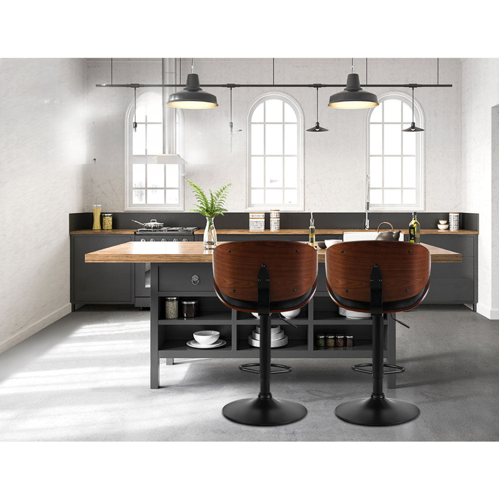 Kitchen Bar Stools Swivel Gas Lift Wooden Stool Metal Black Barstools