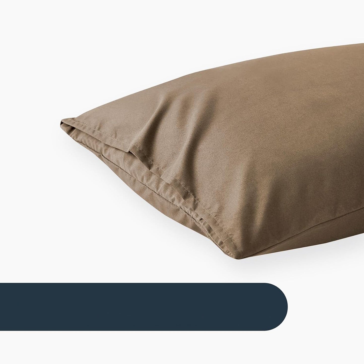 1000TC Ultra Soft Microfibre Pair of Pillowcases - Mocha Brown