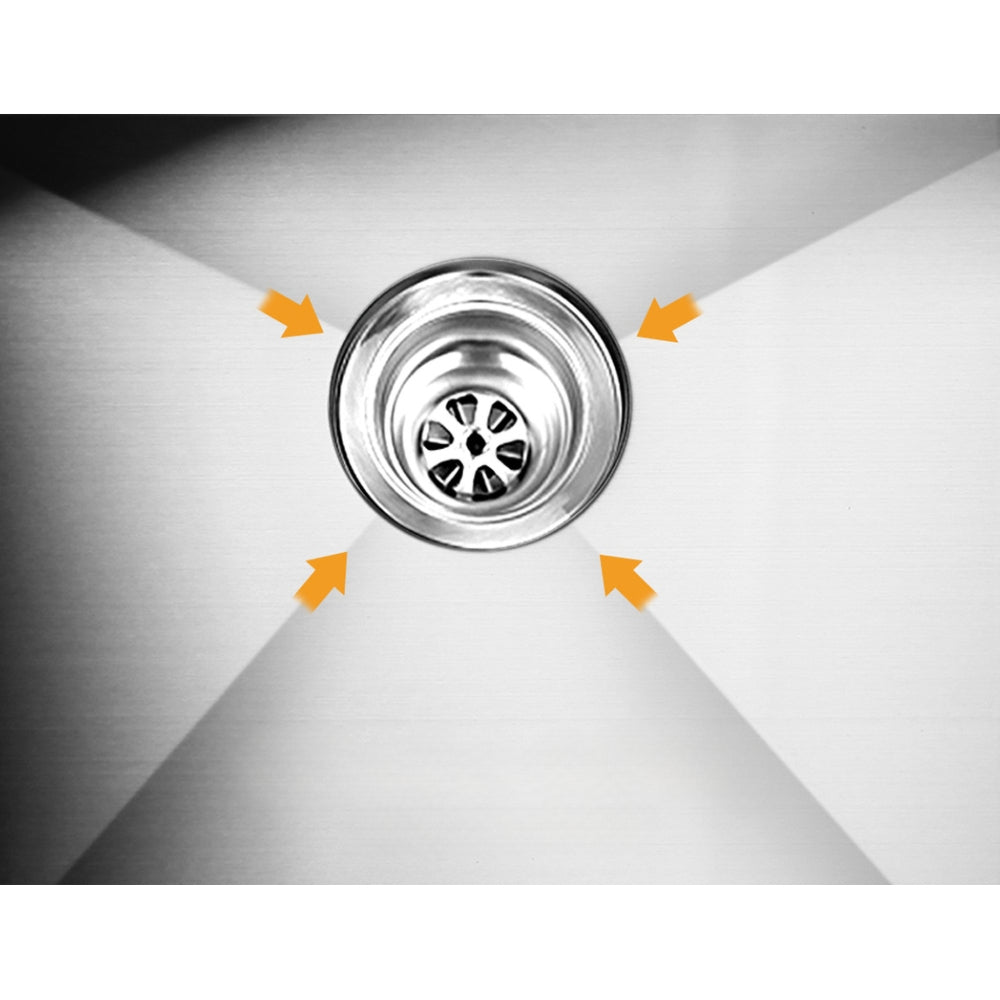 55cm x 45cm Stainless Steel Kitchen Sink Flush/Drop-in Mount Silver