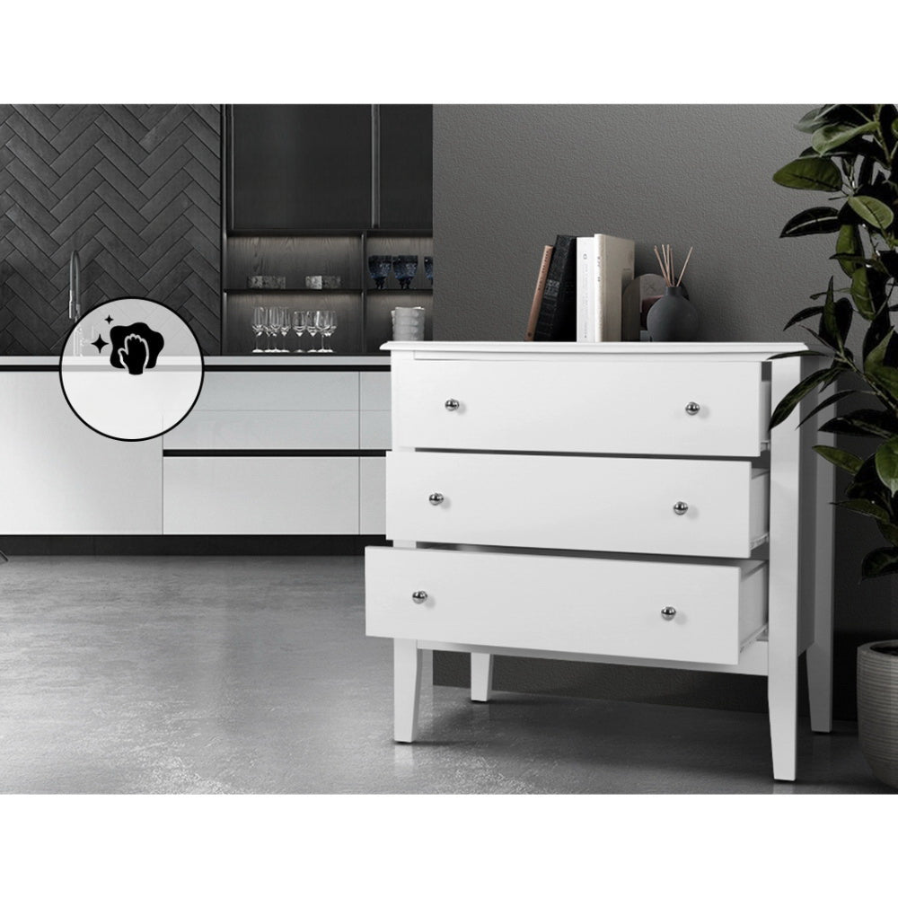 Chest of Drawers Storage Cabinet Bedside Table Dresser Tallboy White