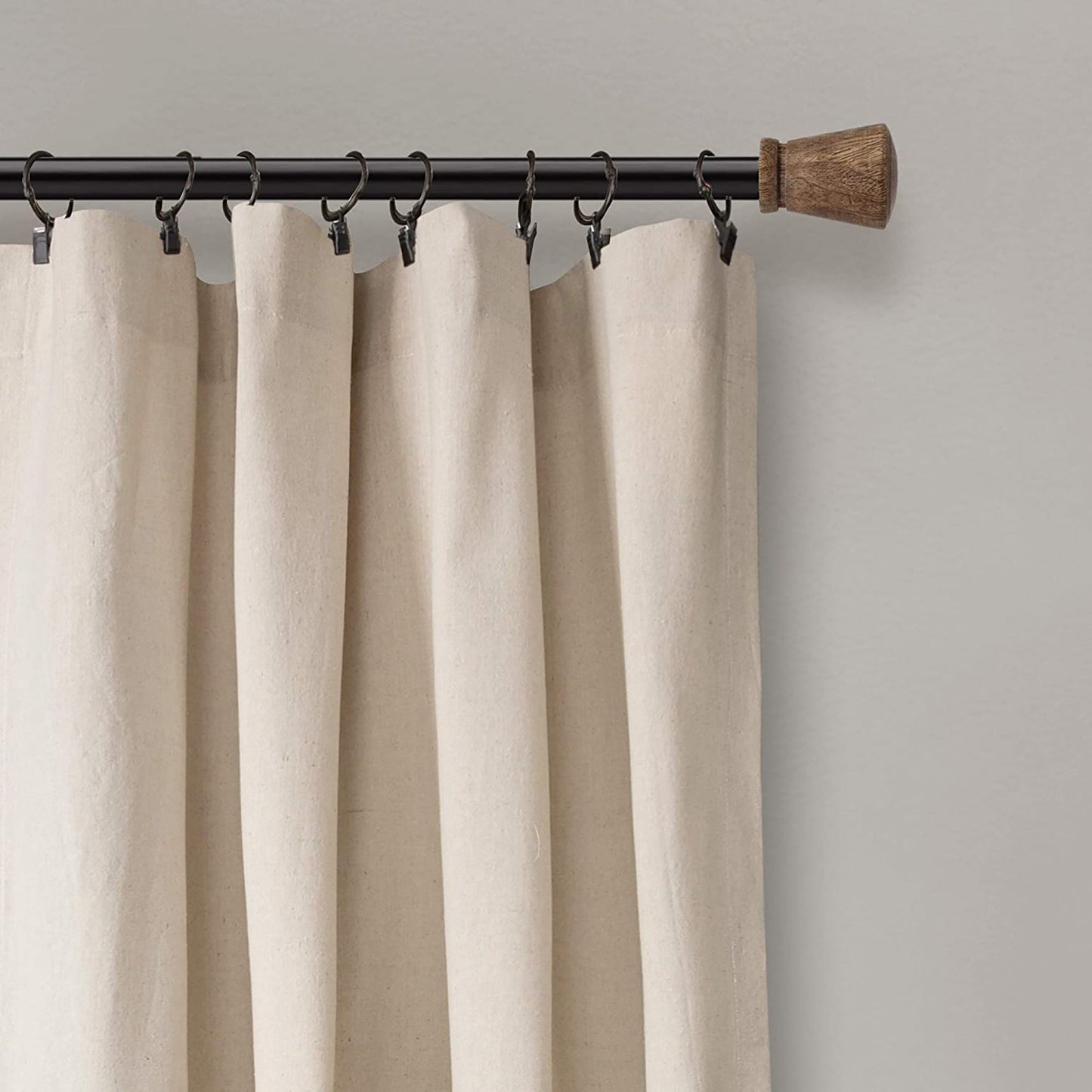 1pc Elegant Linen Button Window Curtain Panels Single Linen 40x95 Inches - Beige