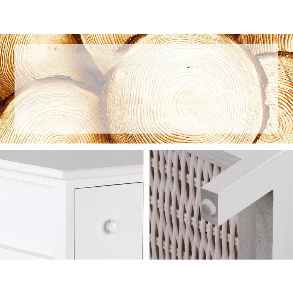 5 Basket Storage Drawers - White