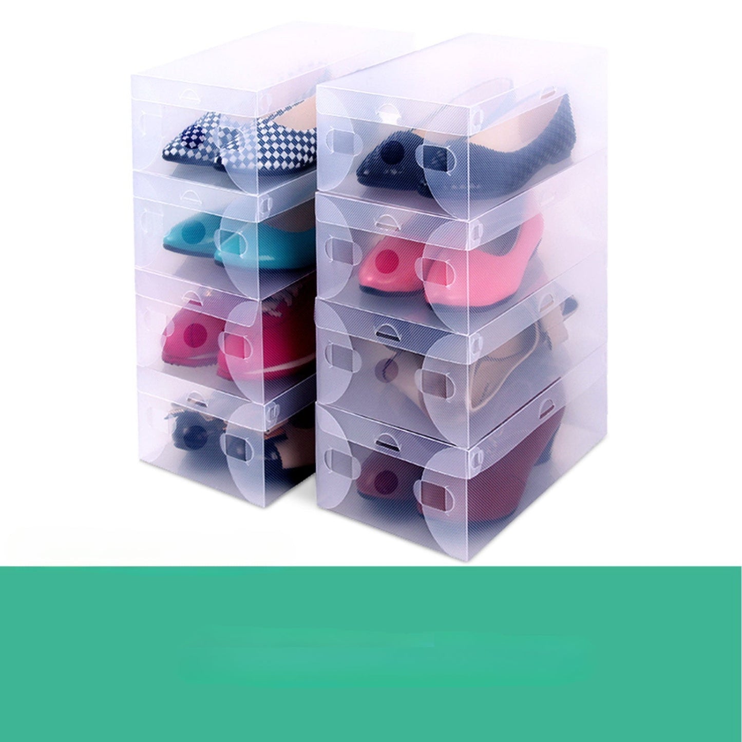 Set of 40 Clear Shoe Box Transparent Foldable Shoe Storage Stackable Case