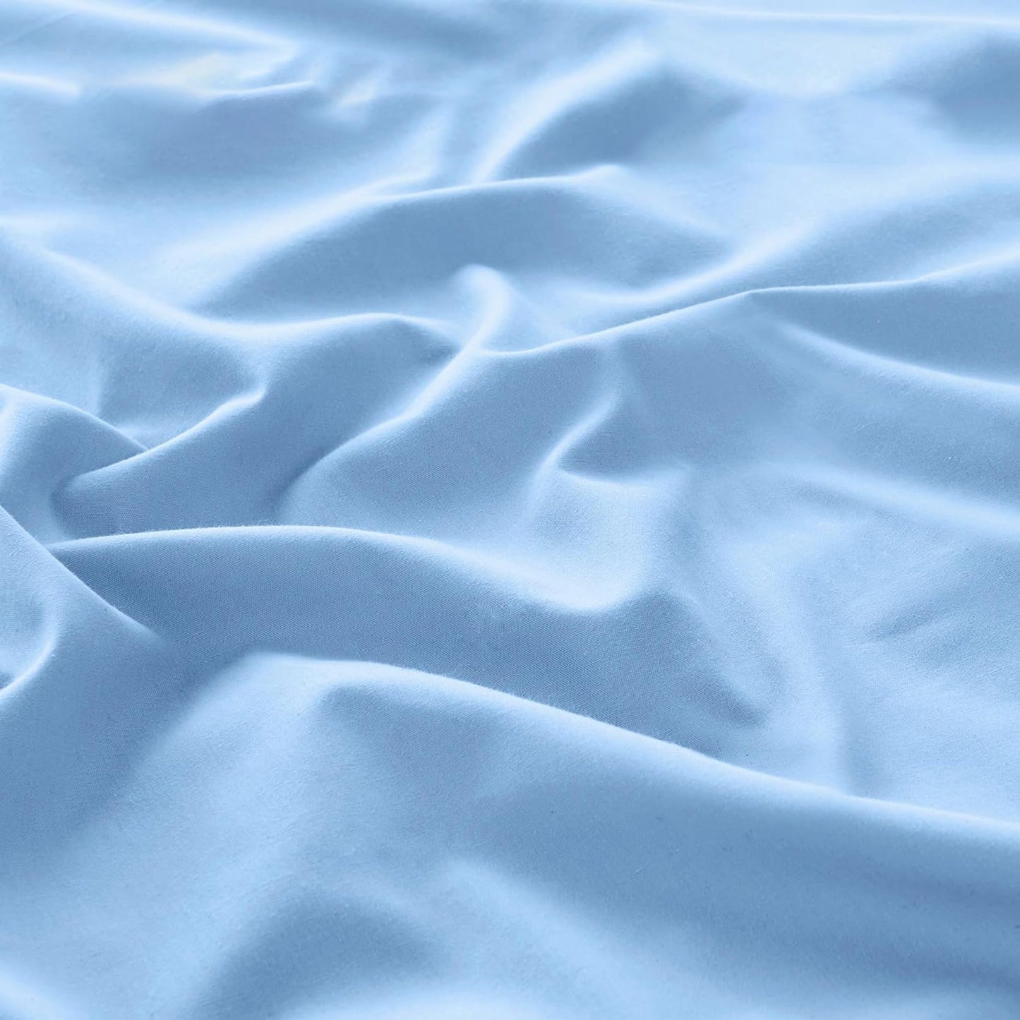 1200TC Sateen Weave Premium 100% Cotton Fitted Sheet - Light Blue