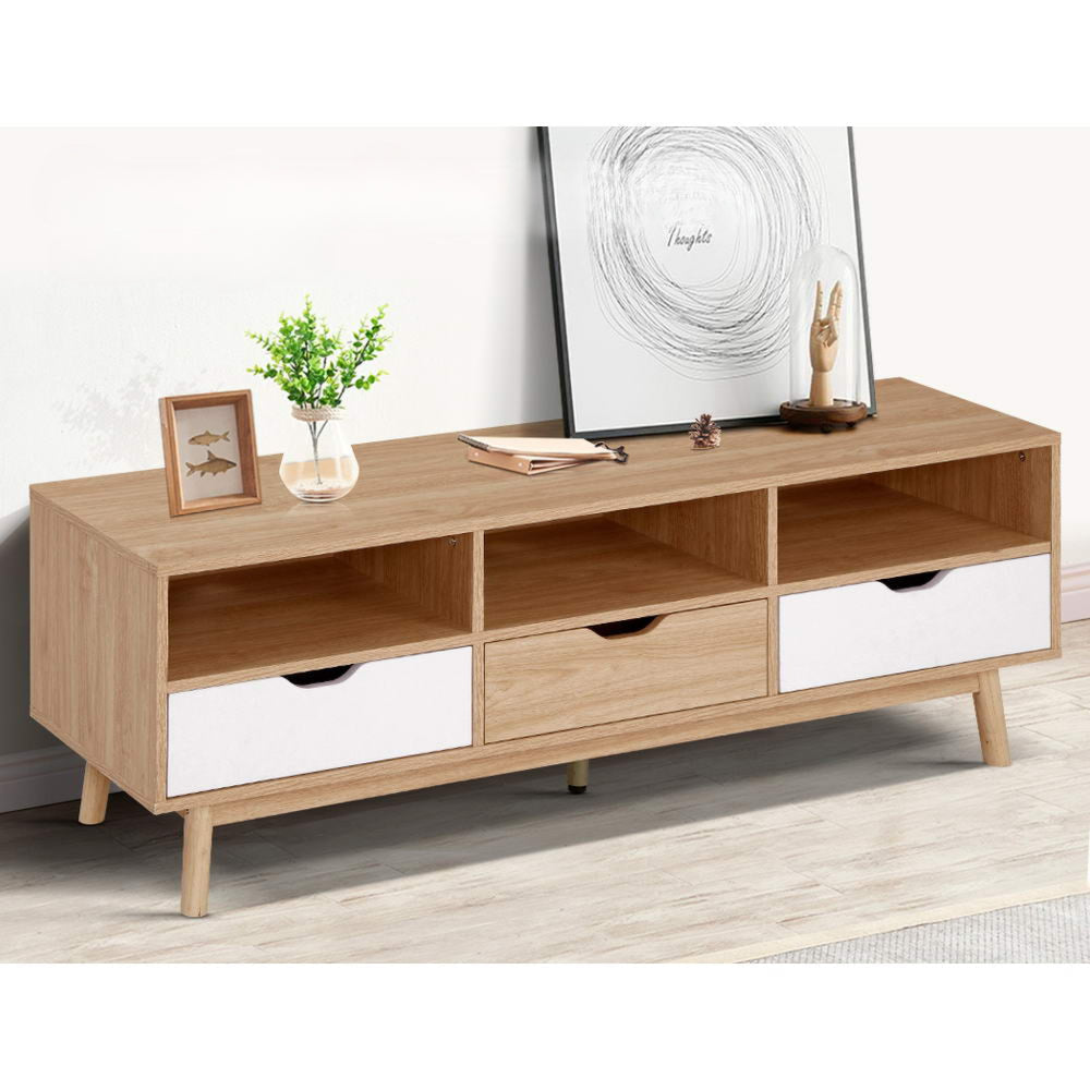 TV Cabinet Entertainment Unit Stand Wooden Storage 140cm Scandinavian