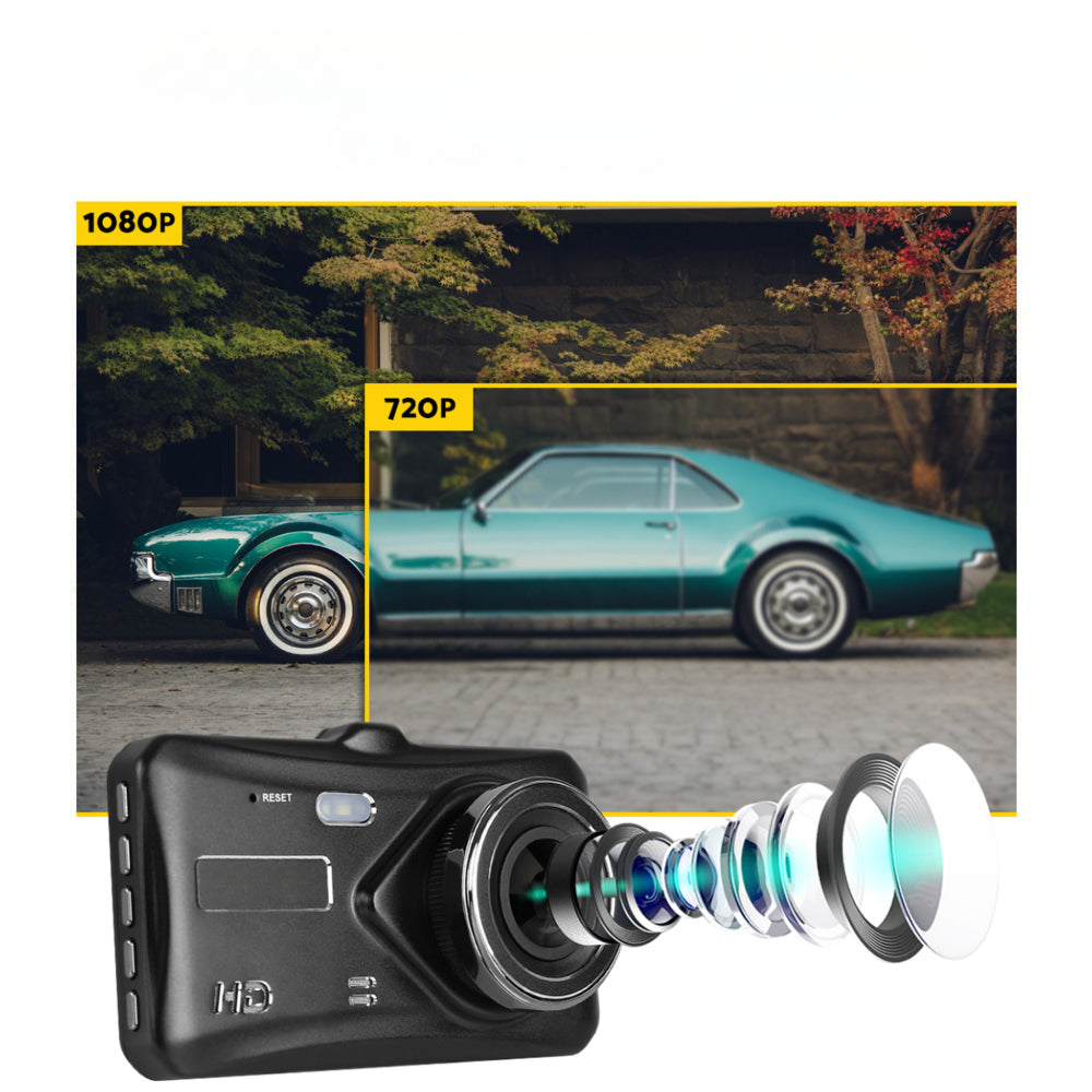 4 Inch Dual Camera Dash Camera - Black
