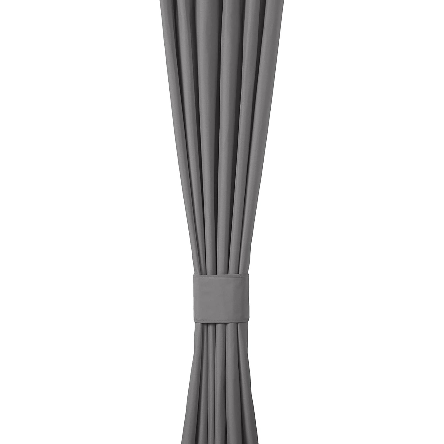 Room Darkening Blackout Window Curtains with Tie Backs Set 2 Panels - Dark Gray