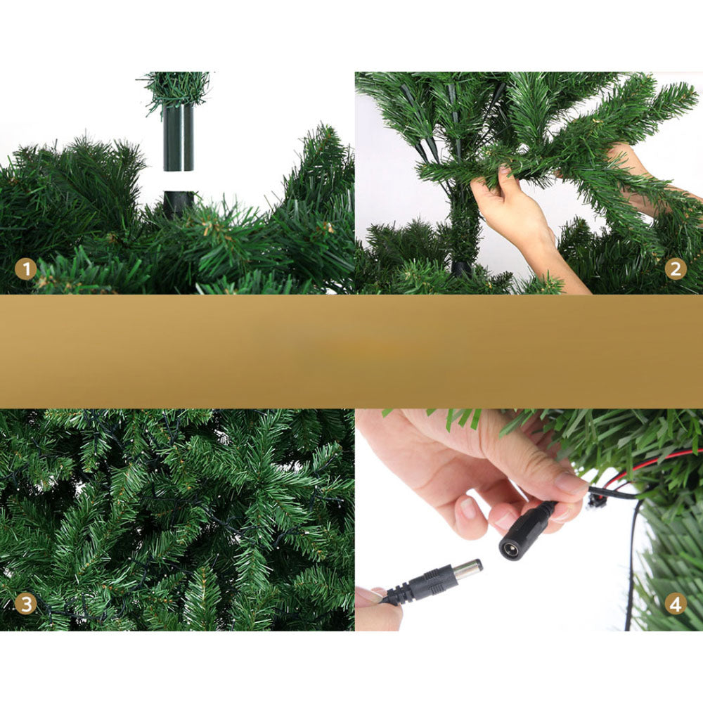 Christmas Tree LED Lights Green Multi Colour 1134 LED  - 2.1m