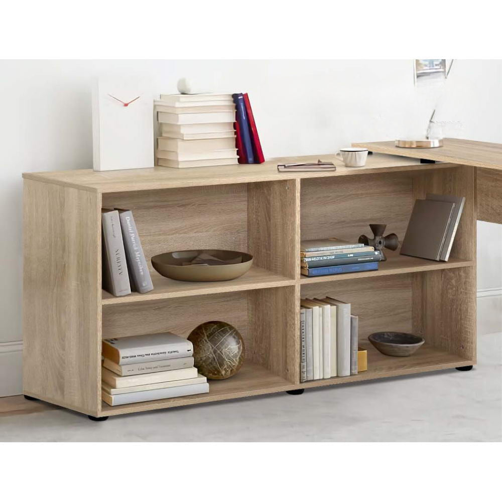 Office Computer Desk Corner Study Table Workstation Bookcase Storage