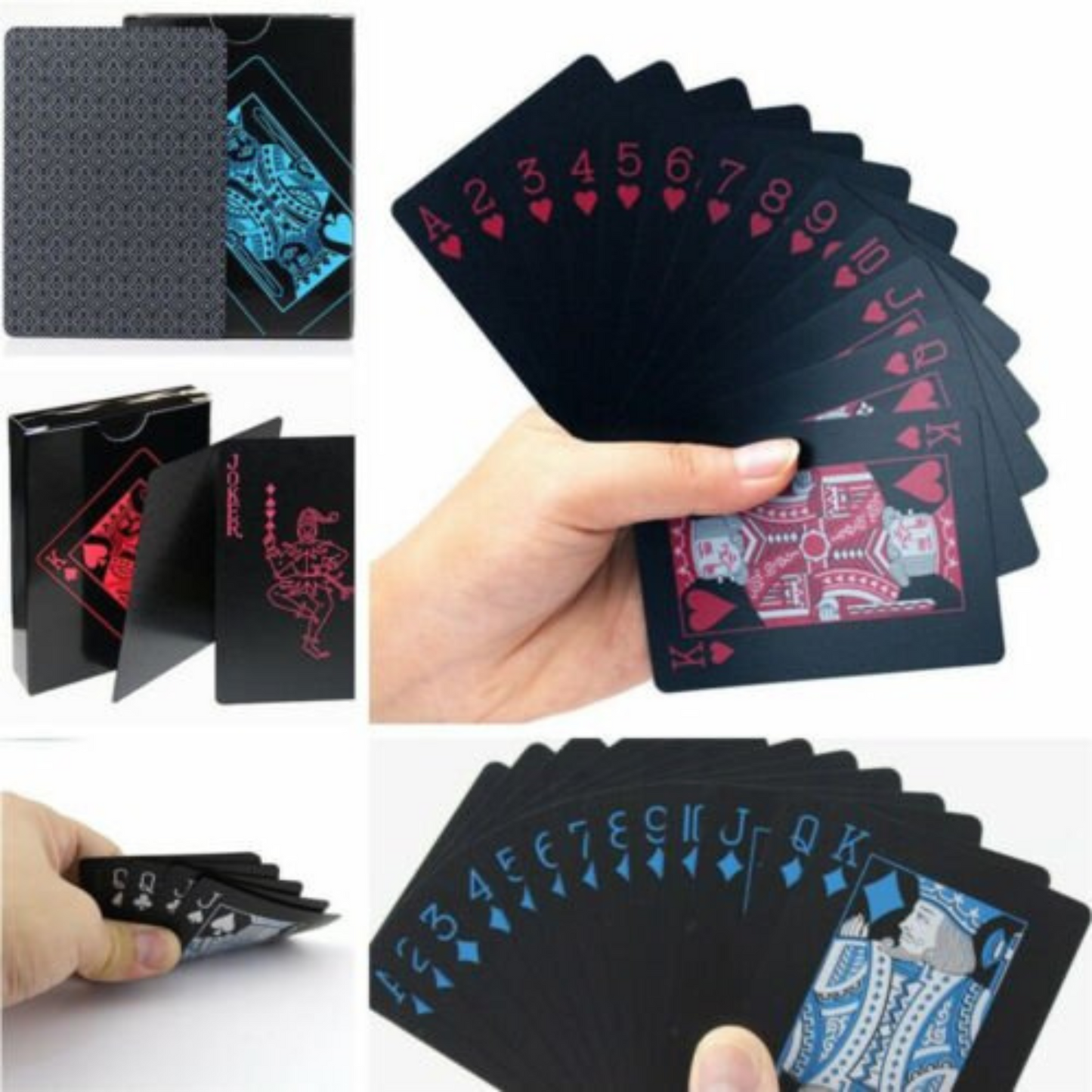 Waterproof Black PVC Poker Deck Plastic Magic Table Game Club Cards