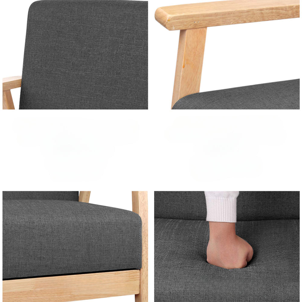 2 Seater Fabric Sofa Chair - Grey