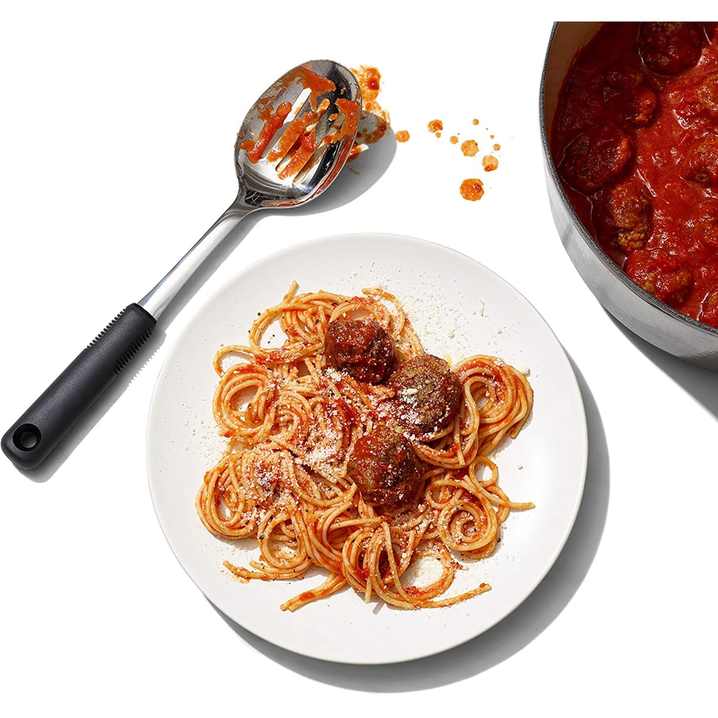 Stainless Steel Slotted Spoon - Silver