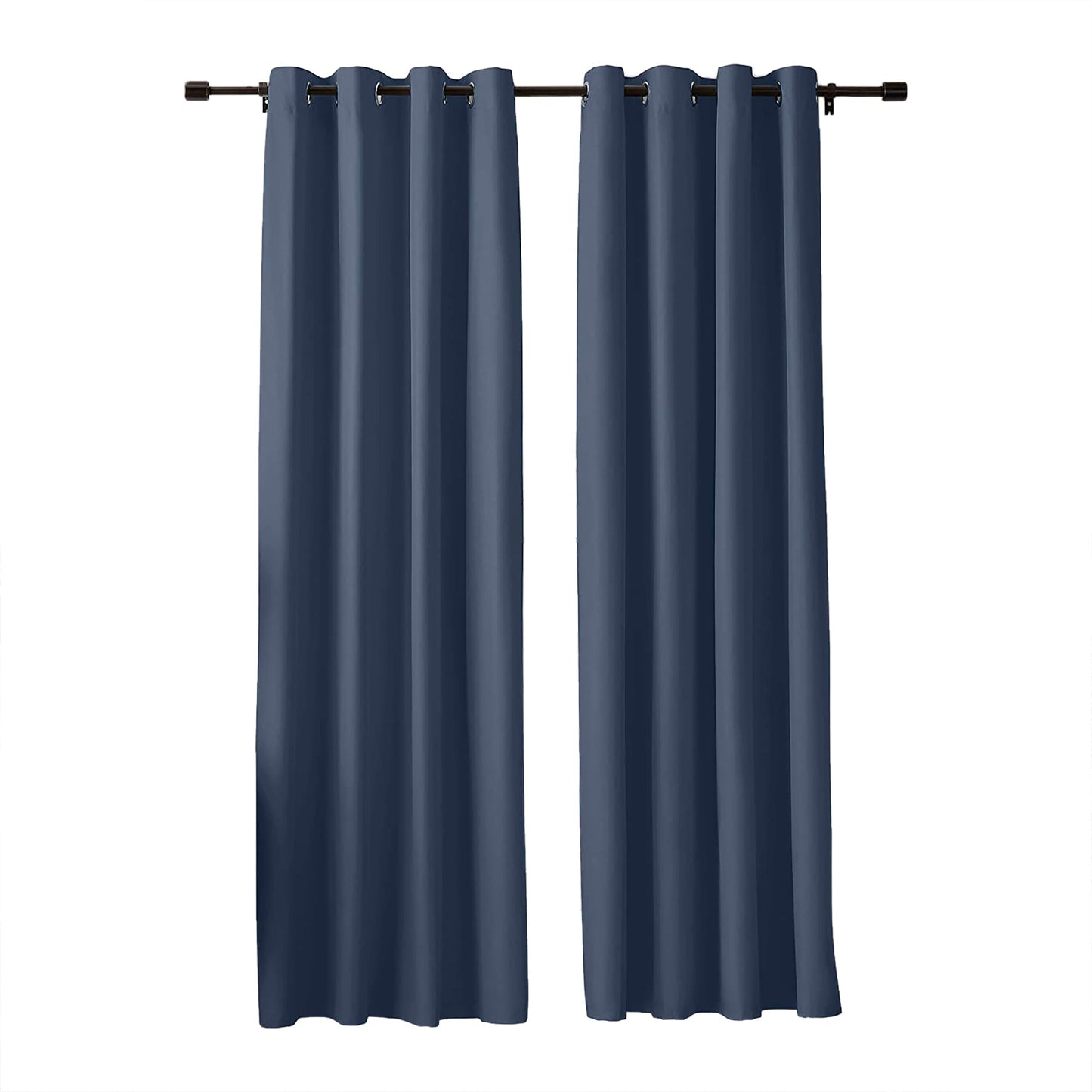 Room Darkening Blackout Window Curtains with Grommets 2 Panels - Navy